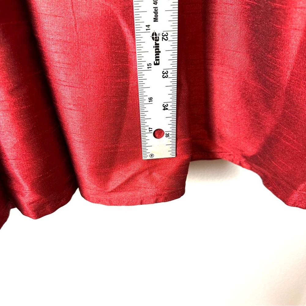 Eshakti Custom Red Satin V Neck Dress sz S - Picture 10 of 10